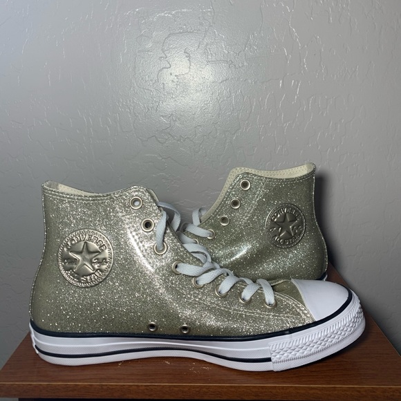 converse glitter gold